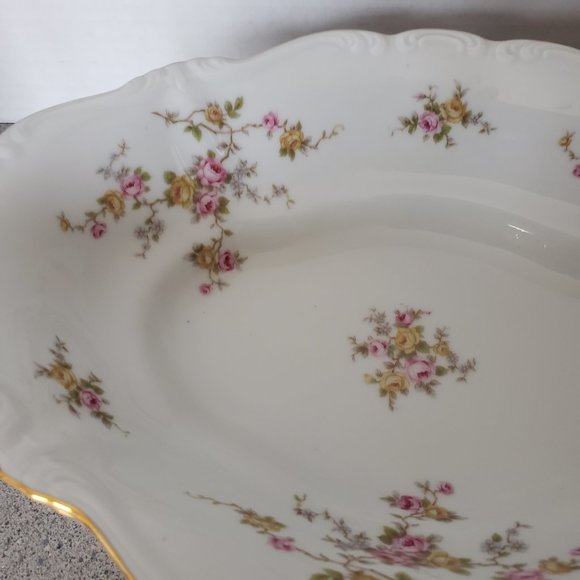 JOHANN HAVILAND Michele Oval Vegetable Bowl Flowers Pink Yellow - Picture 3 of 11
